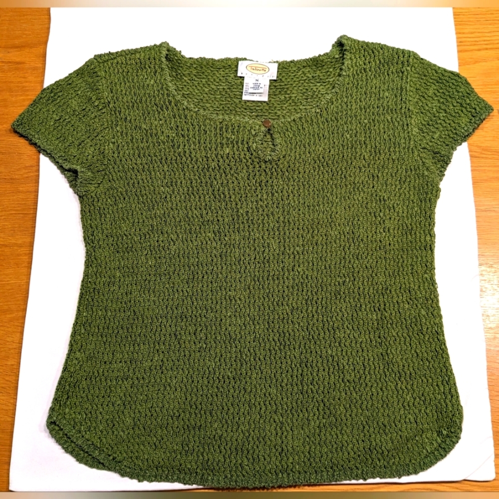 Talbot's Olive Green Knit Sweater Petite Medium